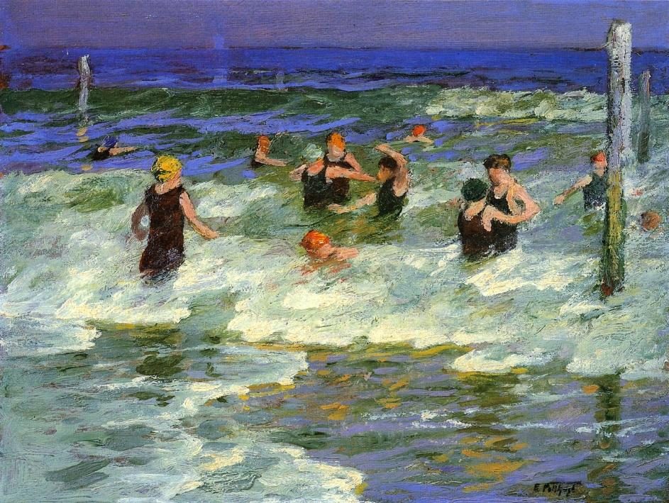Edward Henry Potthast Bathers in the Surf